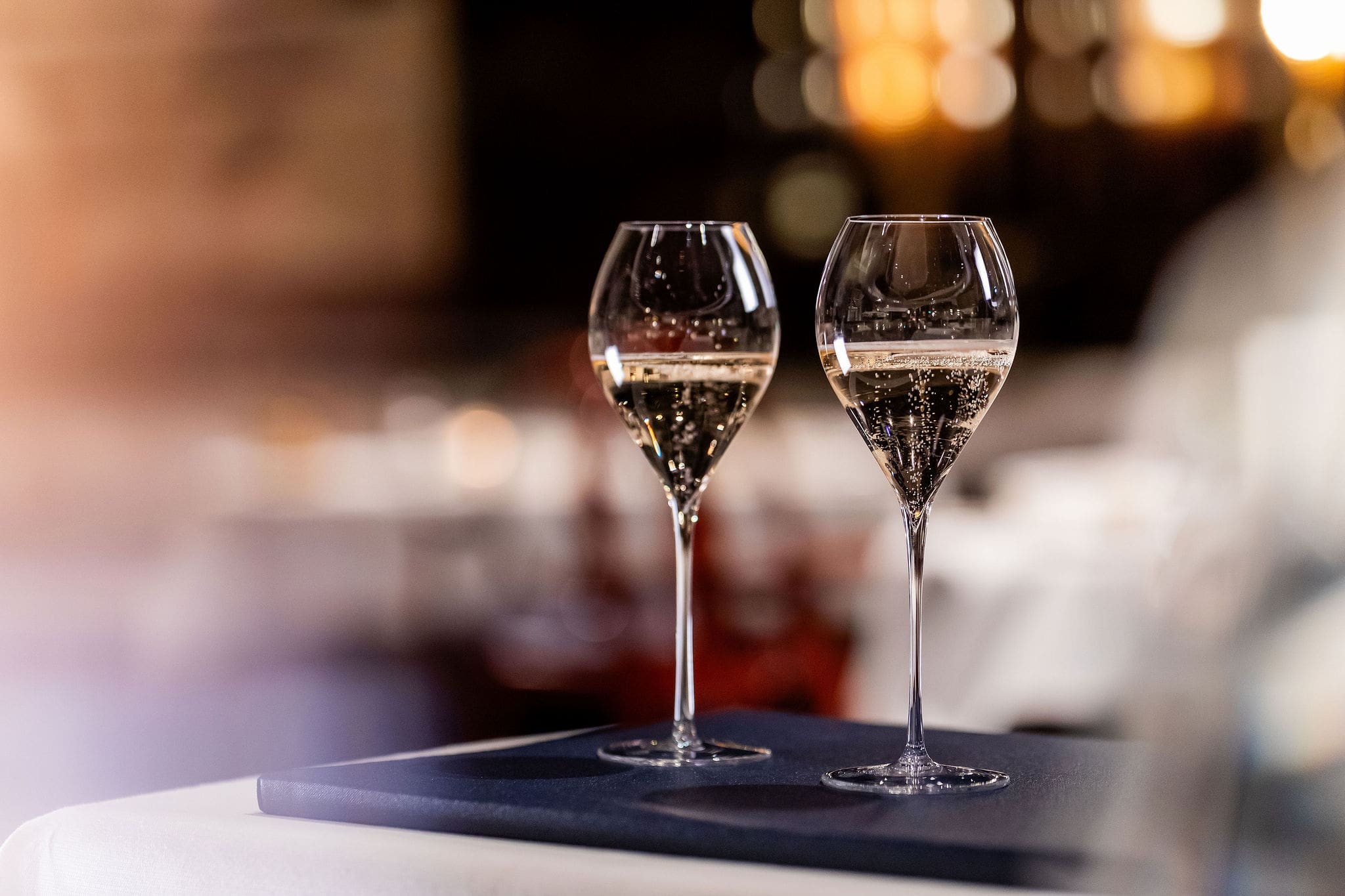 Two glasses of Champagne at Excelsior Hotel Ernst